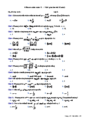 Kiểm tra môn Toán 12 - Mã đề thi 132